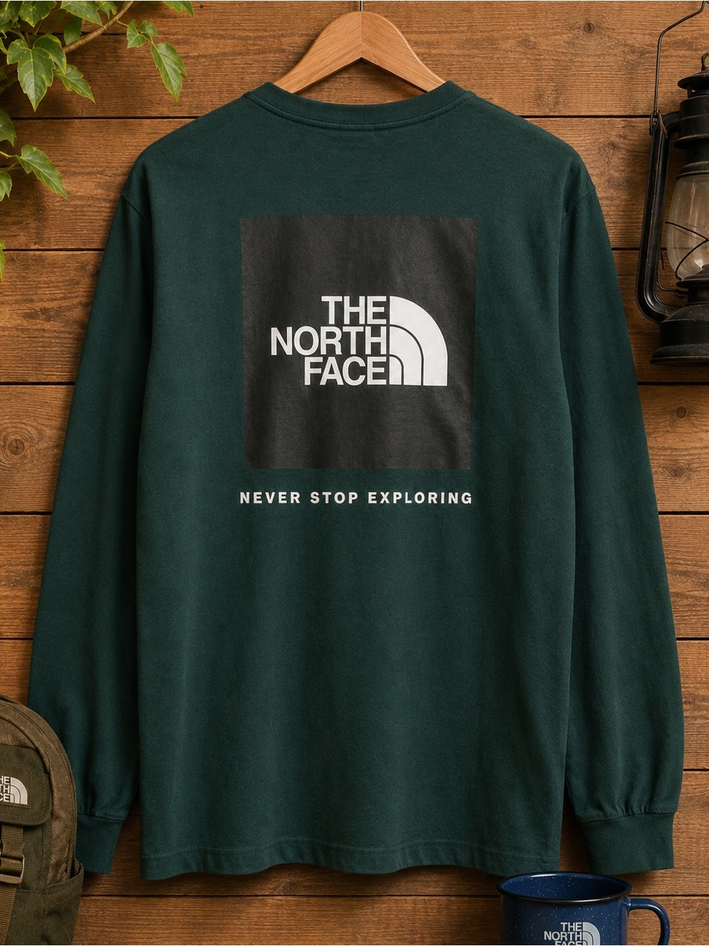 The North Face Box NSE Long Sleeve Tee Men’s L Green A4762